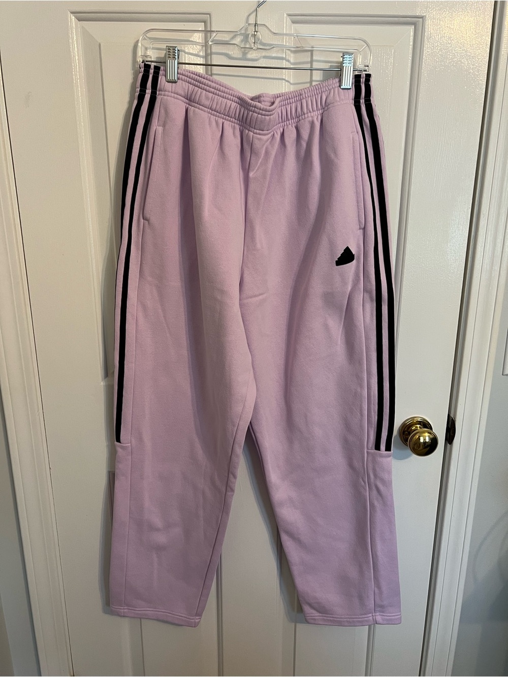adidas Pink Sweatpants with Black Side Stripes